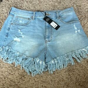 Fashion nova frayed denim shorts size 13 brand new